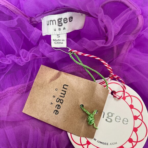 Umgee Purple Tulle Lined Mock Neck Sleeveless‎ Blouse NEW Small - Picture 4 of 5